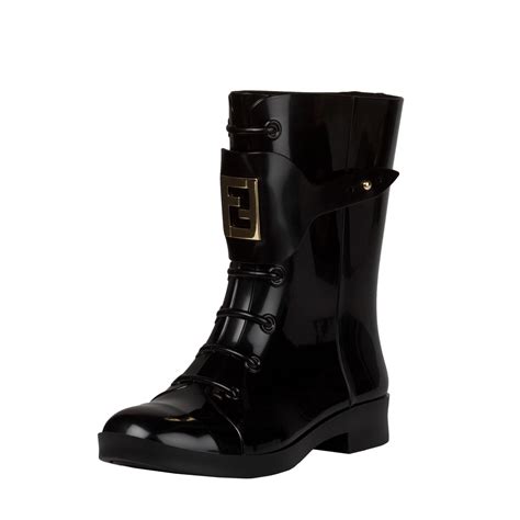 fendi black lace up rain boots|genuine Fendi boots.